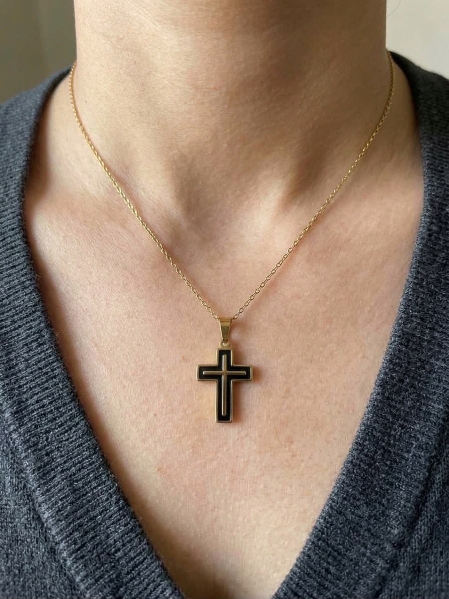 Midnight Cross Necklace