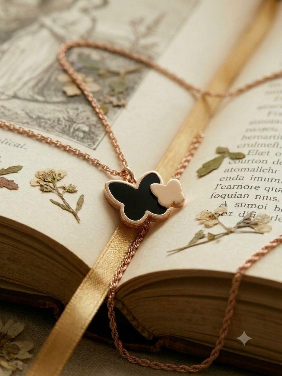 Noir Butterfly Necklace