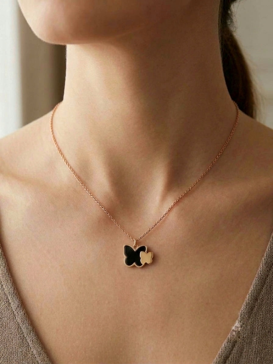 Noir Butterfly Necklace