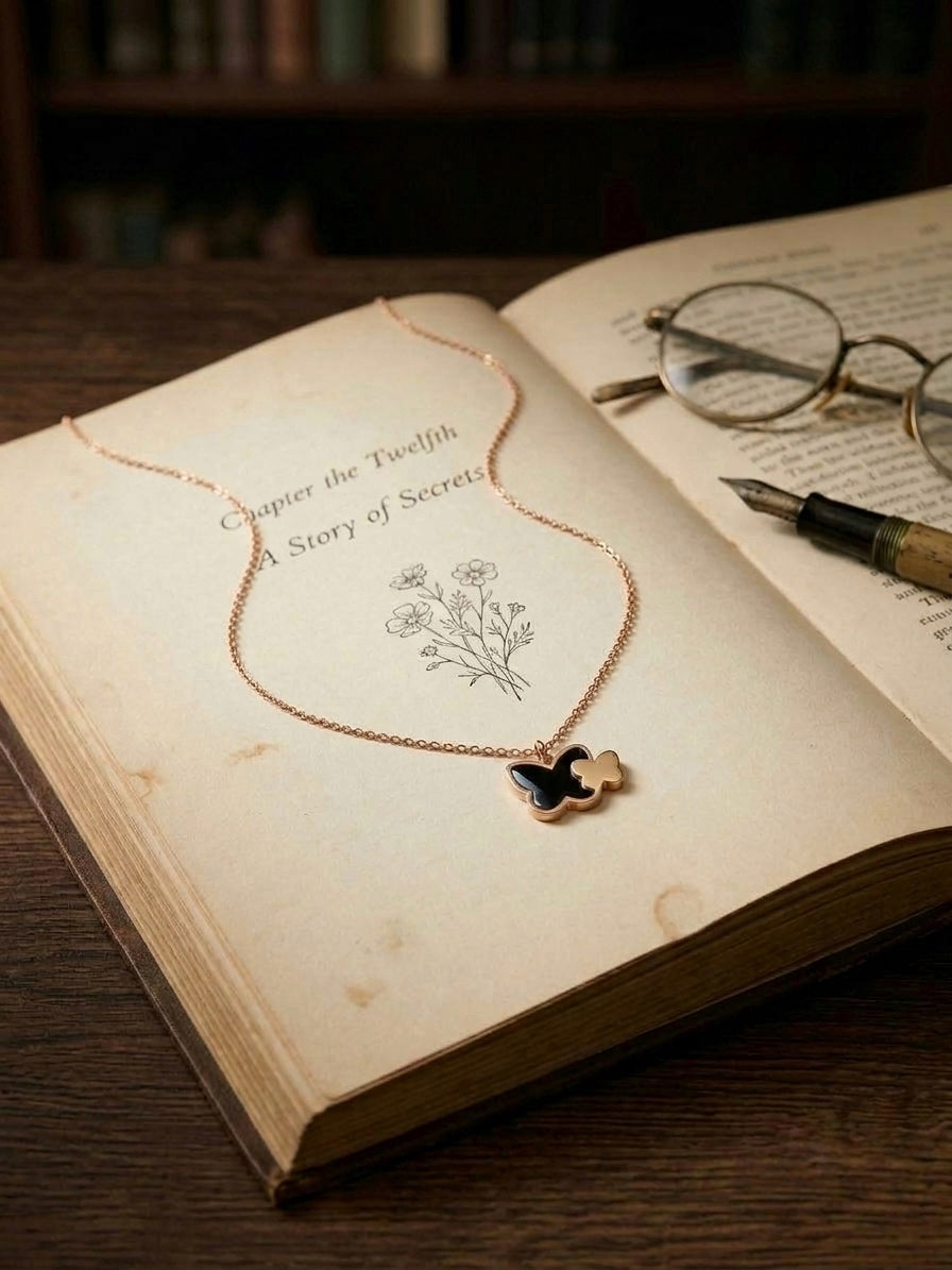 Noir Butterfly Necklace